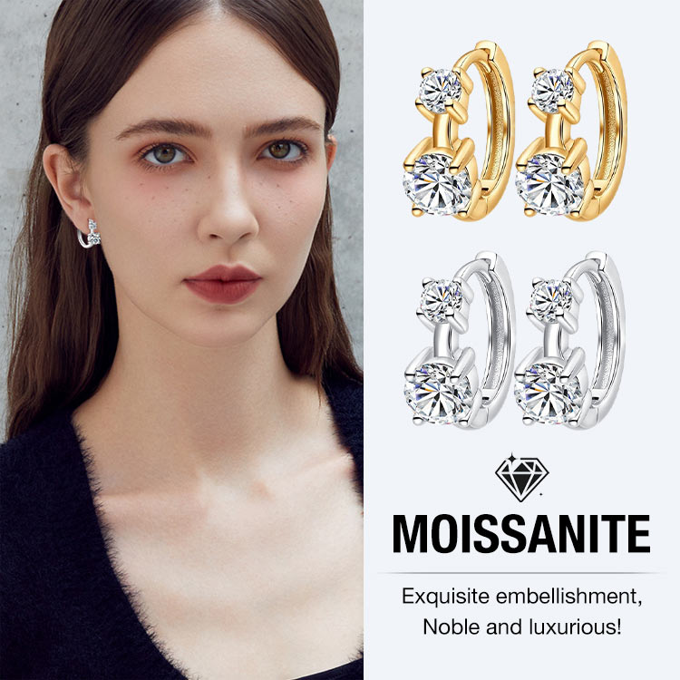 Easter Promotion – Octavia Moissanite Hoop Earrings – Get Any Two Pairs for Just ₱1,099  – -One Year Warranty, GRA Certified - Comes with a Free Jewelry Box