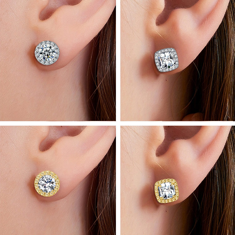 Mothers Day Promo buy 1 take 1 - Small sugar cube Moissanite earrings - GRA certified - Comes with a custom jewelry box