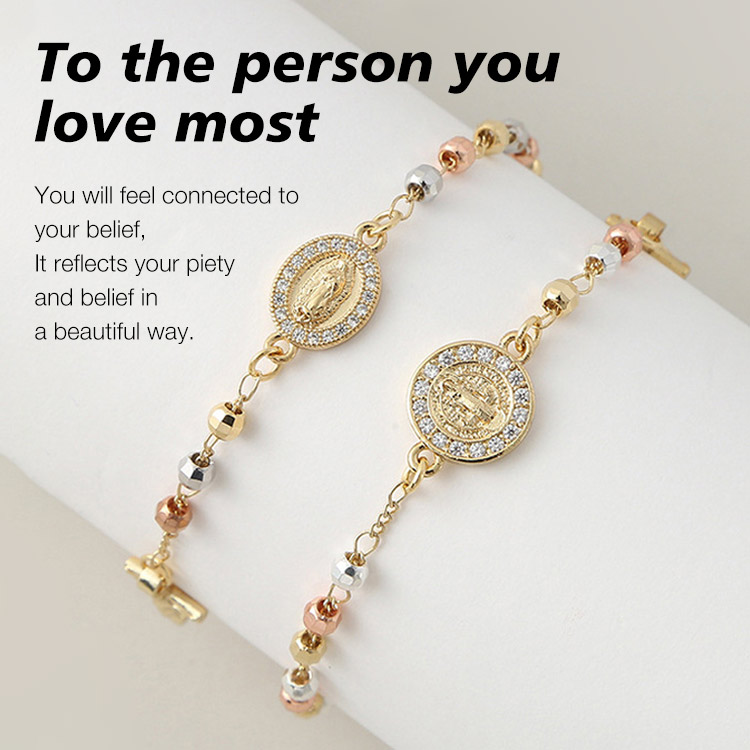 Mid-Year Sale - Birheng Maria Rosary Zirconia Bracelet-Faith and love, resonate at this moment-Comes with velvet gift box