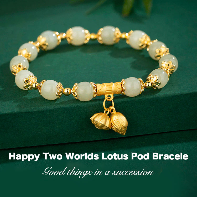 Easter Carnival Sale - Happy Two Worlds Lotus Pod Bracelet - Bring You Happiness and Health