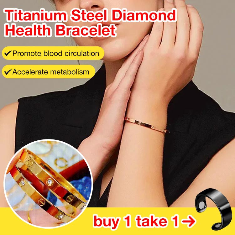 Titanium Steel Diamond Health Bracelet