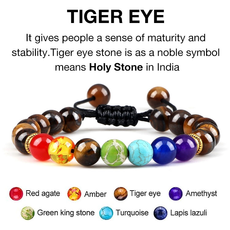 Tiger Eye 7 Chakra Bracelet