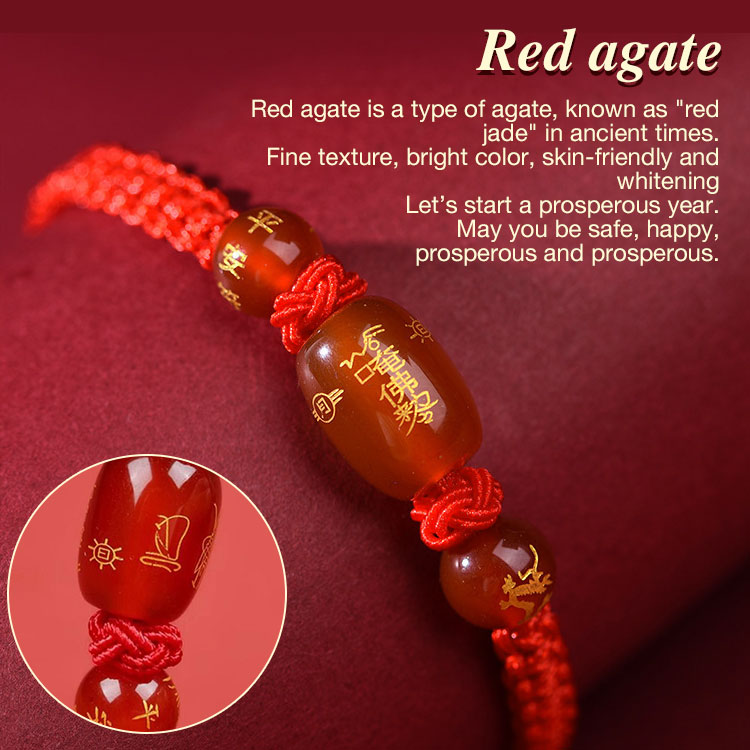 New Year Sale - Buy more ₱649 each - Wear a red string braided bracelet with the twelve zodiac signs - bring a year of good luck and health.	