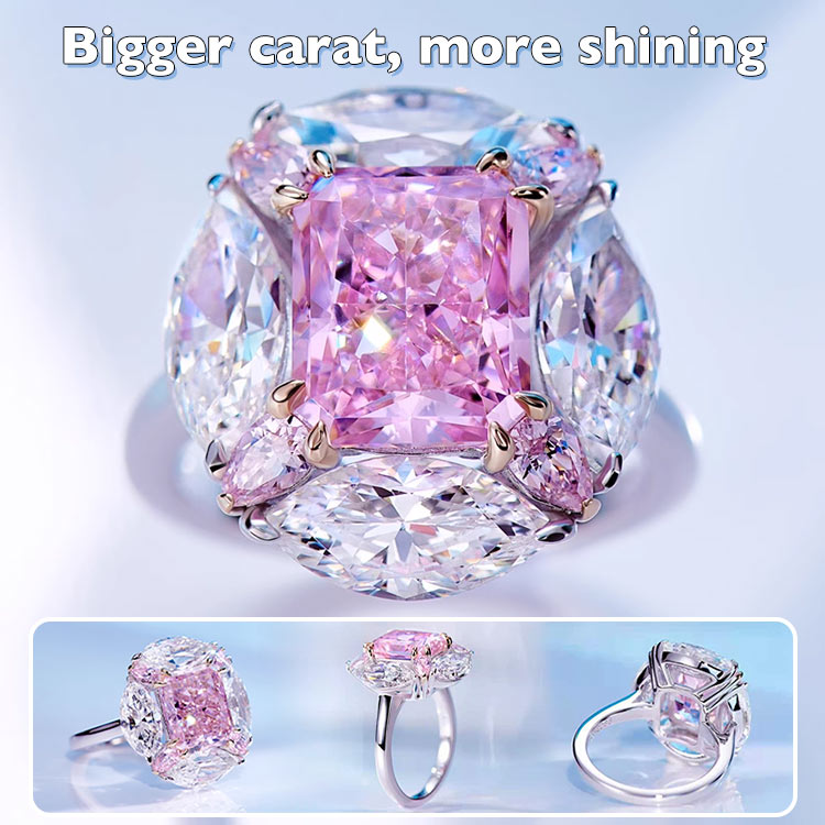 7.7 Super Sale - Second piece only ₱299 - Bubble Gum Pink Diamond Zircon Ring - Free gift box