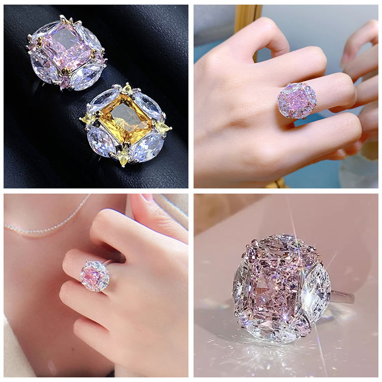 7.7 Super Sale - Second piece only ₱299 - Bubble Gum Pink Diamond Zircon Ring - Free gift box