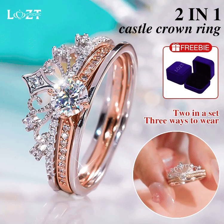 A must-have for heroines - 2 IN 1 Castle Crown Ring - free gift box