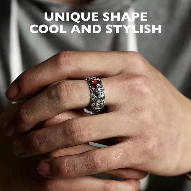 Second piece only ₱199 - Ruby Pixiu Ring - Brings Wealth and Good Luck - Unisex, Adjustable Size, Free Gift Box