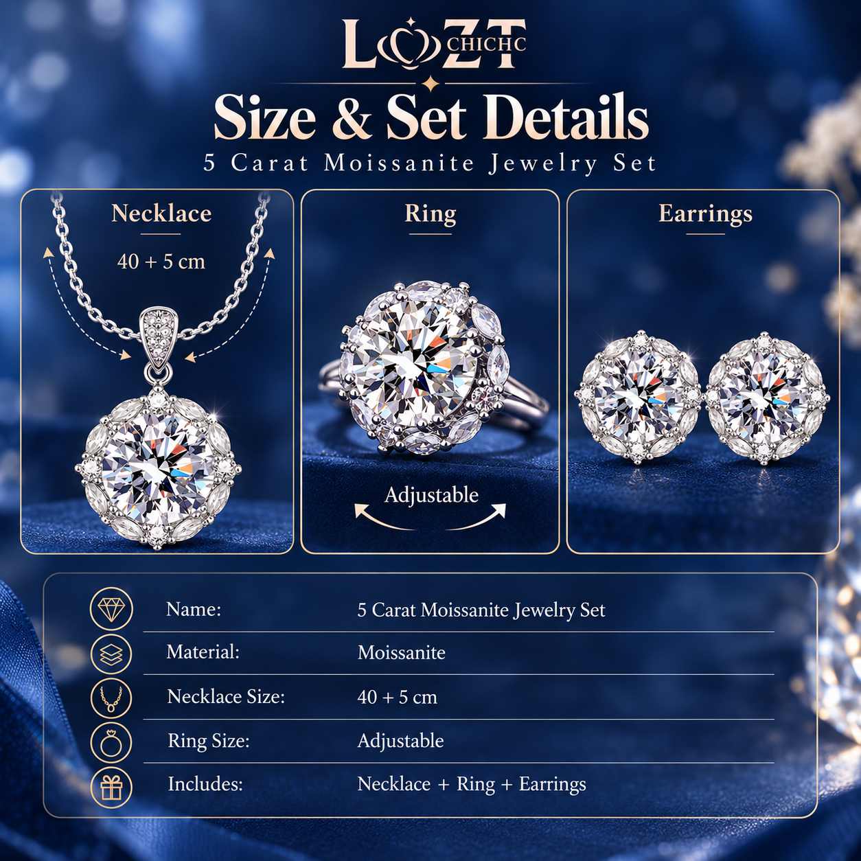 Ber Months Sale Second Piece Only ₱699 with Free Gift Box - 5 caratmoissanite jewelry Set-Elevate your everyday elegance with GRA certified timeless sparkle