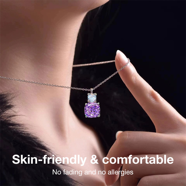 Purple Diamond Starry Sky Colored Gem Set - Free jewelry box