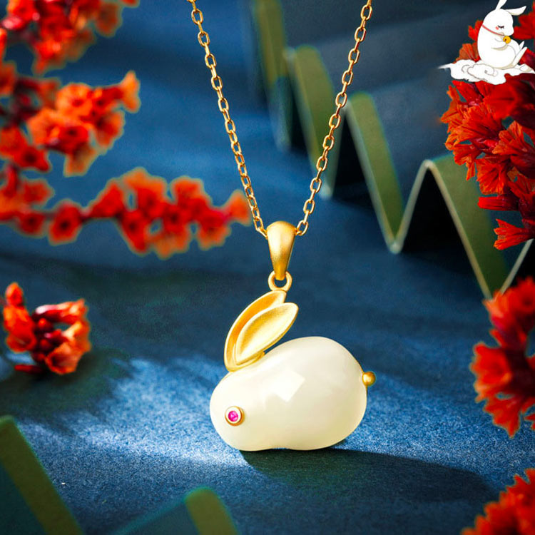 Rabbit He Tian jade lucky jewelry set