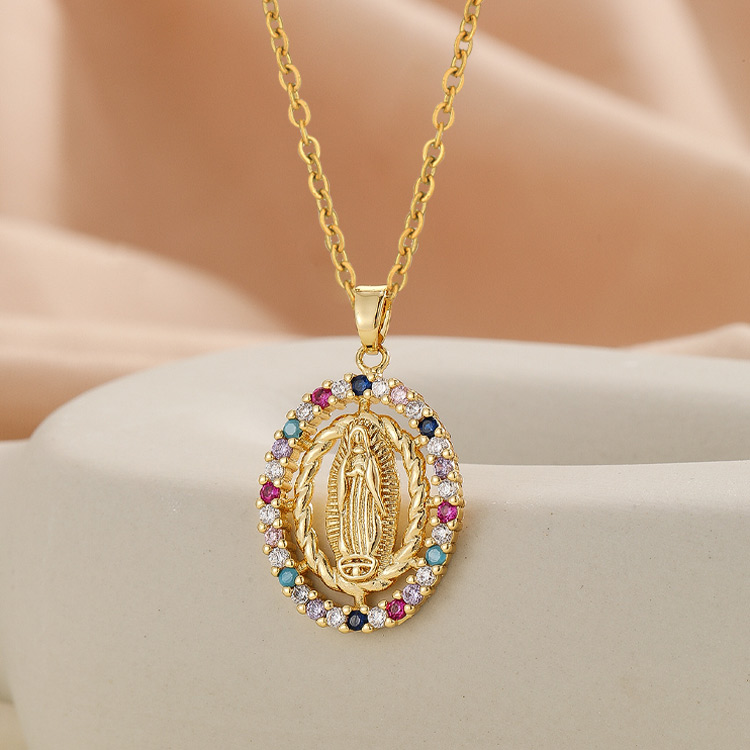 9.9 Super Sale - Second one only 699₱ - Zirconia Virgin Mary Protection and Devotion  Pendant Necklace - Free gift box